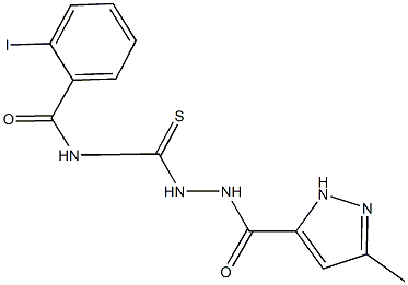  2-iodo-N-({2-[(3-methyl-1H-pyrazol-5-yl)carbonyl]hydrazino}carbothioyl)benzamide