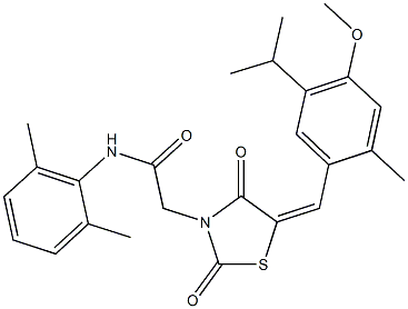 N-(2,6-dimethylphenyl)-2-[5-(5-isopropyl-4-methoxy-2-methylbenzylidene)-2,4-dioxo-1,3-thiazolidin-3-yl]acetamide