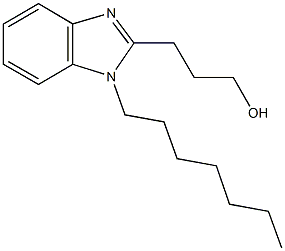 3-(1-heptyl-1H-benzimidazol-2-yl)propan-1-ol 结构式