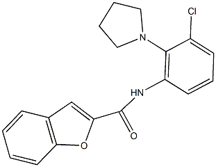  N-[3-chloro-2-(1-pyrrolidinyl)phenyl]-1-benzofuran-2-carboxamide
