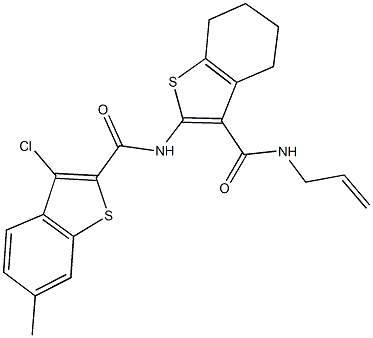 N-{3-[(allylamino)carbonyl]-4,5,6,7-tetrahydro-1-benzothien-2-yl}-3-chloro-6-methyl-1-benzothiophene-2-carboxamide Structure