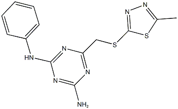 N-(4-amino-6-{[(5-methyl-1,3,4-thiadiazol-2-yl)thio]methyl}-1,3,5-triazin-2-yl)-N-phenylamine