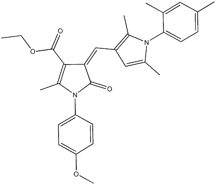  ethyl 4-{[1-(2,4-dimethylphenyl)-2,5-dimethyl-1H-pyrrol-3-yl]methylene}-1-(4-methoxyphenyl)-2-methyl-5-oxo-4,5-dihydro-1H-pyrrole-3-carboxylate