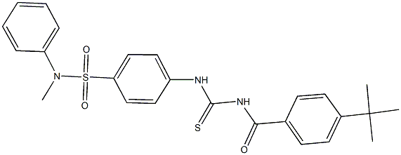 4-({[(4-tert-butylbenzoyl)amino]carbothioyl}amino)-N-methyl-N-phenylbenzenesulfonamide,,结构式