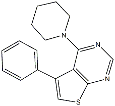 5-phenyl-4-(1-piperidinyl)thieno[2,3-d]pyrimidine Struktur