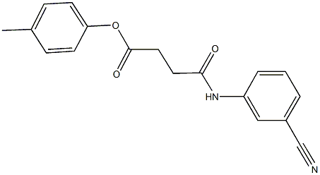 4-methylphenyl 4-(3-cyanoanilino)-4-oxobutanoate,,结构式
