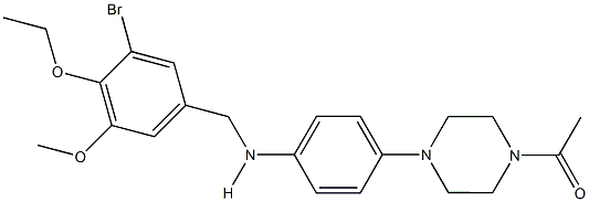 N-[4-(4-acetyl-1-piperazinyl)phenyl]-N-(3-bromo-4-ethoxy-5-methoxybenzyl)amine Structure