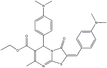  ethyl 2-[4-(dimethylamino)benzylidene]-5-[4-(dimethylamino)phenyl]-7-methyl-3-oxo-2,3-dihydro-5H-[1,3]thiazolo[3,2-a]pyrimidine-6-carboxylate