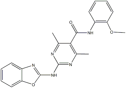  2-(1,3-benzoxazol-2-ylamino)-N-(2-methoxyphenyl)-4,6-dimethyl-5-pyrimidinecarboxamide