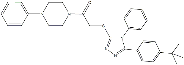 5-(4-tert-butylphenyl)-4-phenyl-4H-1,2,4-triazol-3-yl 2-oxo-2-(4-phenyl-1-piperazinyl)ethyl sulfide