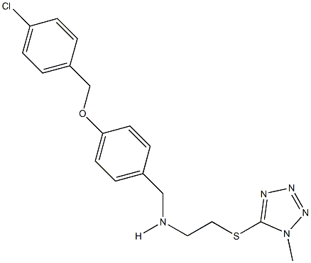 N-{4-[(4-chlorobenzyl)oxy]benzyl}-N-{2-[(1-methyl-1H-tetraazol-5-yl)sulfanyl]ethyl}amine,,结构式