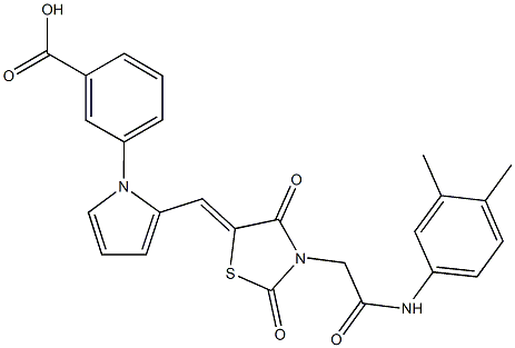  3-[2-({3-[2-(3,4-dimethylanilino)-2-oxoethyl]-2,4-dioxo-1,3-thiazolidin-5-ylidene}methyl)-1H-pyrrol-1-yl]benzoic acid
