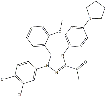 1-{1-(3,4-dichlorophenyl)-5-(2-methoxyphenyl)-4-[4-(1-pyrrolidinyl)phenyl]-4,5-dihydro-1H-1,2,4-triazol-3-yl}ethanone