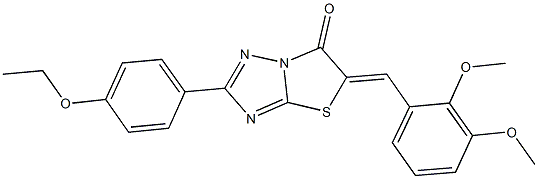 5-(2,3-dimethoxybenzylidene)-2-(4-ethoxyphenyl)[1,3]thiazolo[3,2-b][1,2,4]triazol-6(5H)-one,,结构式
