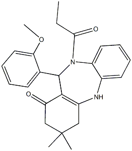  11-(2-methoxyphenyl)-3,3-dimethyl-10-propionyl-2,3,4,5,10,11-hexahydro-1H-dibenzo[b,e][1,4]diazepin-1-one