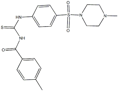 N-(4-methylbenzoyl)-N'-{4-[(4-methyl-1-piperazinyl)sulfonyl]phenyl}thiourea,,结构式