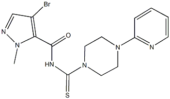 4-bromo-1-methyl-N-{[4-(2-pyridinyl)-1-piperazinyl]carbothioyl}-1H-pyrazole-5-carboxamide