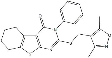 2-{[(3,5-dimethyl-4-isoxazolyl)methyl]sulfanyl}-3-phenyl-5,6,7,8-tetrahydro[1]benzothieno[2,3-d]pyrimidin-4(3H)-one