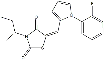 3-sec-butyl-5-{[1-(2-fluorophenyl)-1H-pyrrol-2-yl]methylene}-1,3-thiazolidine-2,4-dione Structure