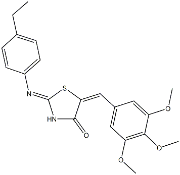 2-[(4-ethylphenyl)imino]-5-(3,4,5-trimethoxybenzylidene)-1,3-thiazolidin-4-one Struktur
