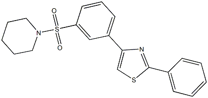 1-{[3-(2-phenyl-1,3-thiazol-4-yl)phenyl]sulfonyl}piperidine Structure