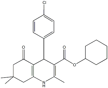  cyclohexyl 4-(4-chlorophenyl)-2,7,7-trimethyl-5-oxo-1,4,5,6,7,8-hexahydro-3-quinolinecarboxylate
