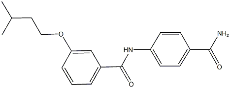 N-[4-(aminocarbonyl)phenyl]-3-(isopentyloxy)benzamide Struktur