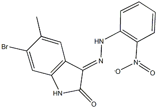 6-bromo-5-methyl-1H-indole-2,3-dione 3-({2-nitrophenyl}hydrazone) Structure