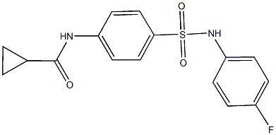 N-{4-[(4-fluoroanilino)sulfonyl]phenyl}cyclopropanecarboxamide,,结构式