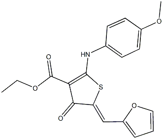  ethyl 5-(2-furylmethylene)-2-(4-methoxyanilino)-4-oxo-4,5-dihydrothiophene-3-carboxylate