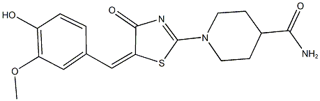  1-[5-(4-hydroxy-3-methoxybenzylidene)-4-oxo-4,5-dihydro-1,3-thiazol-2-yl]-4-piperidinecarboxamide