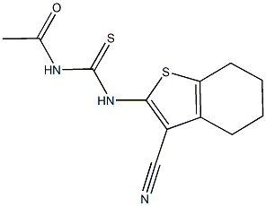 N-acetyl-N'-(3-cyano-4,5,6,7-tetrahydro-1-benzothien-2-yl)thiourea Structure
