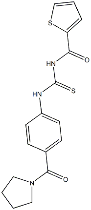N-[4-(1-pyrrolidinylcarbonyl)phenyl]-N'-(2-thienylcarbonyl)thiourea,,结构式