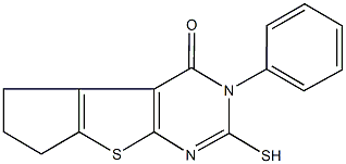3-phenyl-2-thioxo-1,2,3,5,6,7-hexahydro-4H-cyclopenta[4,5]thieno[2,3-d]pyrimidin-4-one Structure