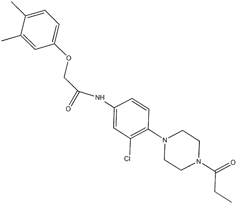  N-[3-chloro-4-(4-propionyl-1-piperazinyl)phenyl]-2-(3,4-dimethylphenoxy)acetamide