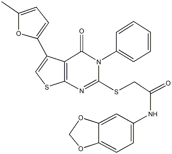 N-(1,3-benzodioxol-5-yl)-2-{[5-(5-methyl-2-furyl)-4-oxo-3-phenyl-3,4-dihydrothieno[2,3-d]pyrimidin-2-yl]sulfanyl}acetamide