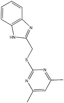 1H-benzimidazol-2-ylmethyl 4,6-dimethylpyrimidin-2-yl sulfide 化学構造式