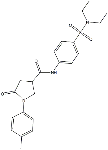  N-{4-[(diethylamino)sulfonyl]phenyl}-1-(4-methylphenyl)-5-oxo-3-pyrrolidinecarboxamide