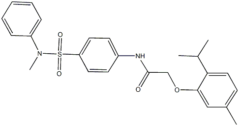 2-(2-isopropyl-5-methylphenoxy)-N-{4-[(methylanilino)sulfonyl]phenyl}acetamide,,结构式