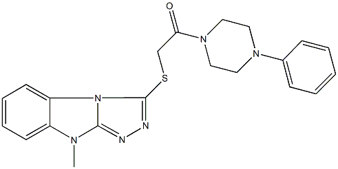  9-methyl-9H-[1,2,4]triazolo[4,3-a]benzimidazol-3-yl 2-oxo-2-(4-phenyl-1-piperazinyl)ethyl sulfide