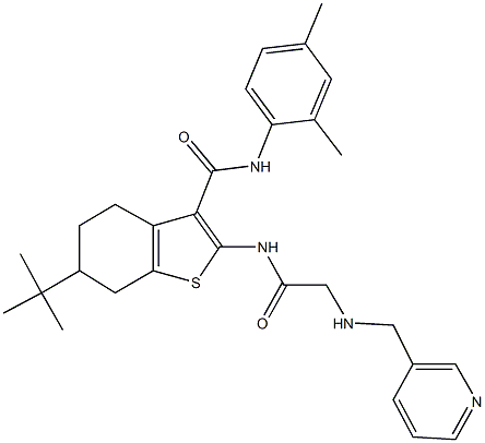 6-tert-butyl-N-(2,4-dimethylphenyl)-2-({[(3-pyridinylmethyl)amino]acetyl}amino)-4,5,6,7-tetrahydro-1-benzothiophene-3-carboxamide