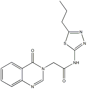 2-(4-oxo-3(4H)-quinazolinyl)-N-(5-propyl-1,3,4-thiadiazol-2-yl)acetamide 化学構造式