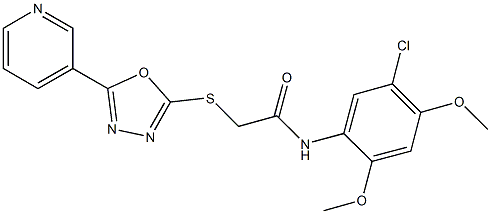  N-(5-chloro-2,4-dimethoxyphenyl)-2-{[5-(3-pyridinyl)-1,3,4-oxadiazol-2-yl]sulfanyl}acetamide