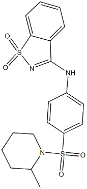 N-(1,1-dioxido-1,2-benzisothiazol-3-yl)-N-{4-[(2-methyl-1-piperidinyl)sulfonyl]phenyl}amine