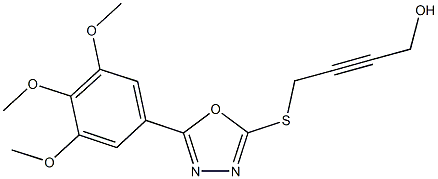 4-{[5-(3,4,5-trimethoxyphenyl)-1,3,4-oxadiazol-2-yl]sulfanyl}-2-butyn-1-ol