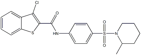  3-chloro-N-{4-[(2-methyl-1-piperidinyl)sulfonyl]phenyl}-1-benzothiophene-2-carboxamide
