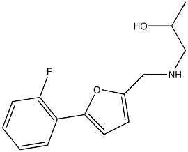 1-({[5-(2-fluorophenyl)-2-furyl]methyl}amino)-2-propanol Struktur
