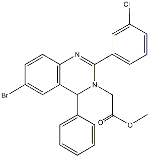  methyl (6-bromo-2-(3-chlorophenyl)-4-phenyl-3(4H)-quinazolinyl)acetate