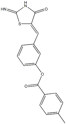 3-[(2-imino-4-oxo-1,3-thiazolidin-5-ylidene)methyl]phenyl 4-methylbenzoate Struktur