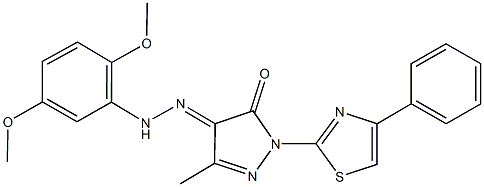  3-methyl-1-(4-phenyl-1,3-thiazol-2-yl)-1H-pyrazole-4,5-dione 4-[(2,5-dimethoxyphenyl)hydrazone]